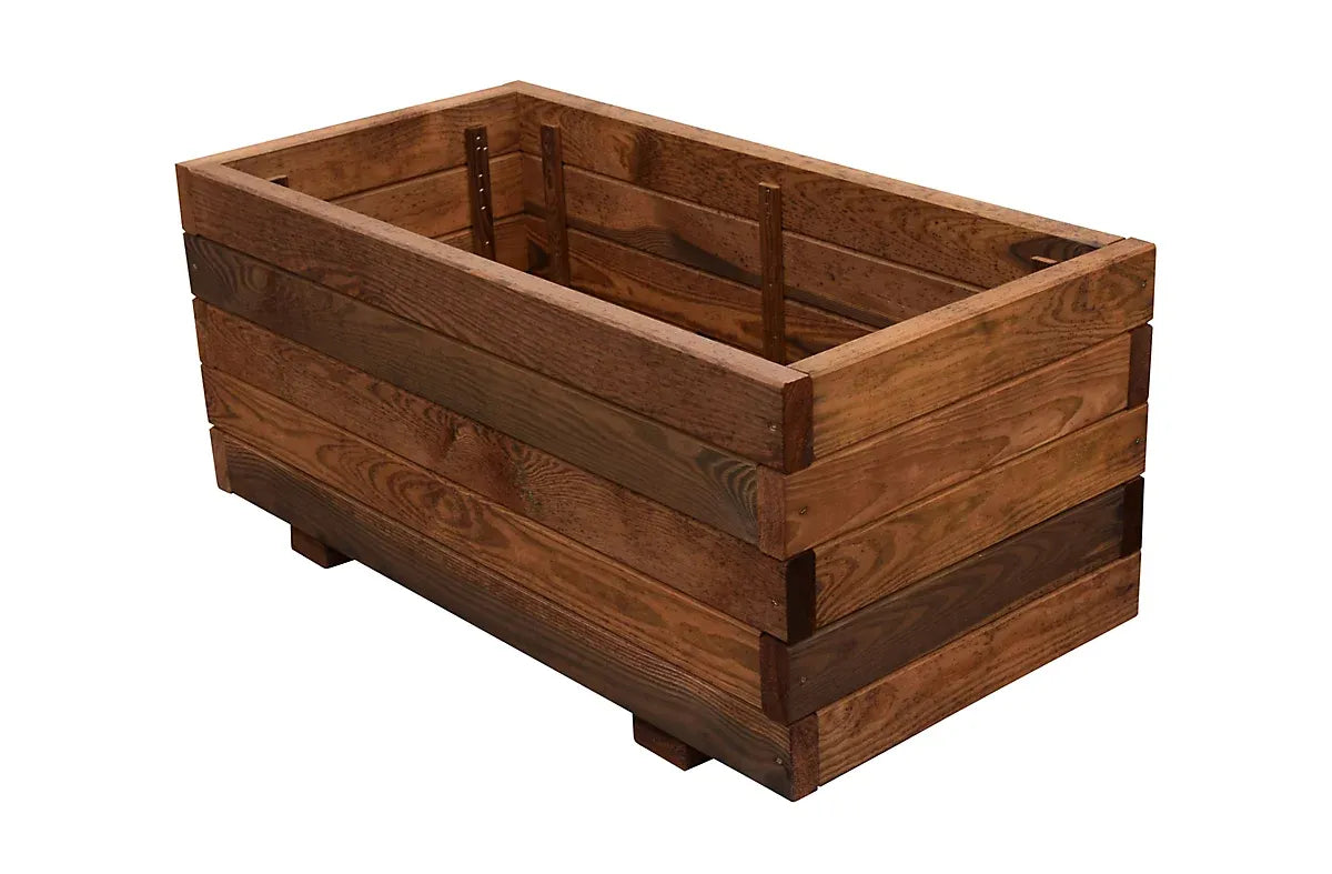 imgi_32_verve-bopha-110l-brown-wooden-rectangular-trough-h-35cm-w-80cm-d-40cm_5059340328423_02c Verve Bopha 110L Brown Wooden Rectangular Trough (H)35cm (W)80cm (D)40cm - Image 1