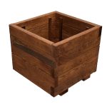 Verve Bopha 60L Brown Wooden Square Trough (H)35cm (W)40cm (D)40cm