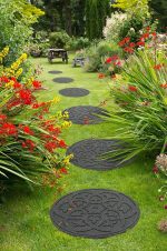 Nicoman Round Grey Scroll Stepping Stone - Pack of 2 - Image 4