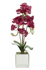 Fiori Aubergine Orchid Plant Artificial Plant Foliage - Image 2