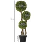 HOMCOM Potted Artificial Plants Boxwood Ball Topiary Trees Indoor Outdoor, 90cm - Image 6