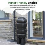 Hardys 100L Garden Slimline Water Butt - Tap, Stand, Water Diverter Kit Included, Pre-Threaded - Recycled Plastic Rain Collector - Image 7