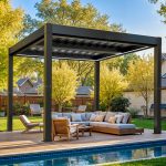 10 Ft. W X 10 Ft. D Aluminium Pergola With Adjustable Louvered Roof - Image 2