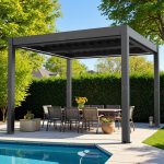 10 Ft. W X 10 Ft. D Aluminium Pergola With Adjustable Louvered Roof - Image 7