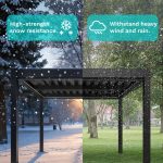 10 Ft. W X 10 Ft. D Aluminium Pergola With Adjustable Louvered Roof - Image 6