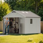 Patiowell 10x10 FT Plastic Storage Shed with Skylight & Windows & Lock - Image 2