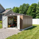 Patiowell 10x12 Metal Shed with Floor Frame, Brown - Image 10