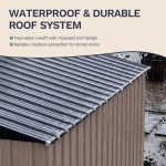 Patiowell 10x12 Metal Shed with White Vents, Brown - Image 5