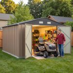 Patiowell 10x12 Metal Shed with Vents, Brown - Image 10