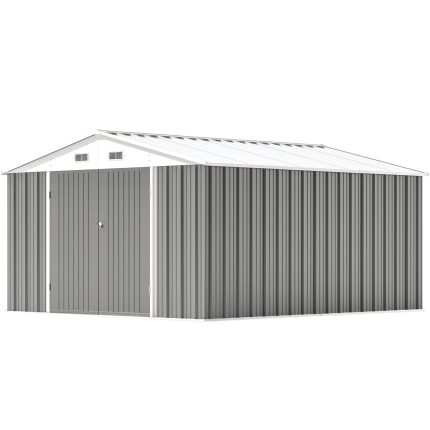 Patiowell 10x12 Metal Shed with Vents, Gray