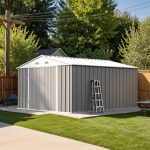 Patiowell 10x12 Metal Shed with Vents, Gray - Image 8