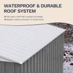 Patiowell 10x12 Metal Shed with White Vents, Gray - Image 6