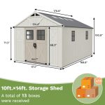 Patiowell 10x14 ft Kick-it Plastic Storage Shed with Skylight & Windows - Image 3