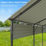 Patiowell 10'x15' Metal Carport with Vertical Roof, Black - Image 5