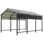 Patiowell 10'x15' Metal Carport with Vertical Roof, Black