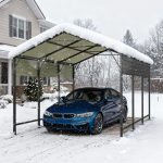 Patiowell 10'x15' Metal Carport with Vertical Roof, Black - Image 9