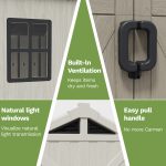 Patiowell 10x16ft Kick-it Plastic Storage Shed with Skylight & Windows - Image 5