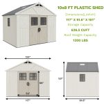 Patiowell 10x8 FT Kick-it Plastic Storage Shed with Skylight & Windows - Image 3