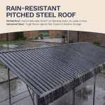Patiowell 12'x20' Metal Carport with Vertical Roof, Black - Image 5