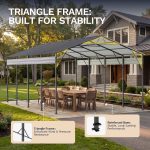 Patiowell 12'x20' Metal Carport with Vertical Roof, Black - Image 6
