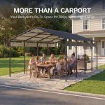 Patiowell 12'x20' Metal Carport with Vertical Roof, Black - Image 7