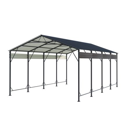 Patiowell 12'x20' Metal Carport with Vertical Roof, Black