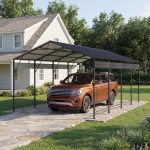 Patiowell 12'x20' Metal Carport with Vertical Roof, Black - Image 2