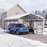 Patiowell 12'x20' Metal Carport with Vertical Roof, Black - Image 8
