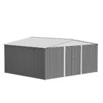 Patiowell 14x12 Metal Shed with Vents & Lockable Door, Gray - Image 9