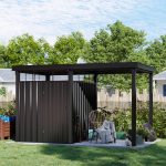 6x8 Metal Storage Shed with 7x8 Pergola Covered Porch - Image 16