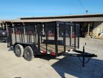 6.4' X 12' Straight Deck Tandem Utility Trailer 4ft Mesh Sides (2) 3,500lb Axles - Image 9