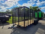 7x18 Dovetail Debris Utility Trailer w/ Side Gate 6 Foot Mesh sides (2) 3,500lb Axles 7K GVWR - Image 3