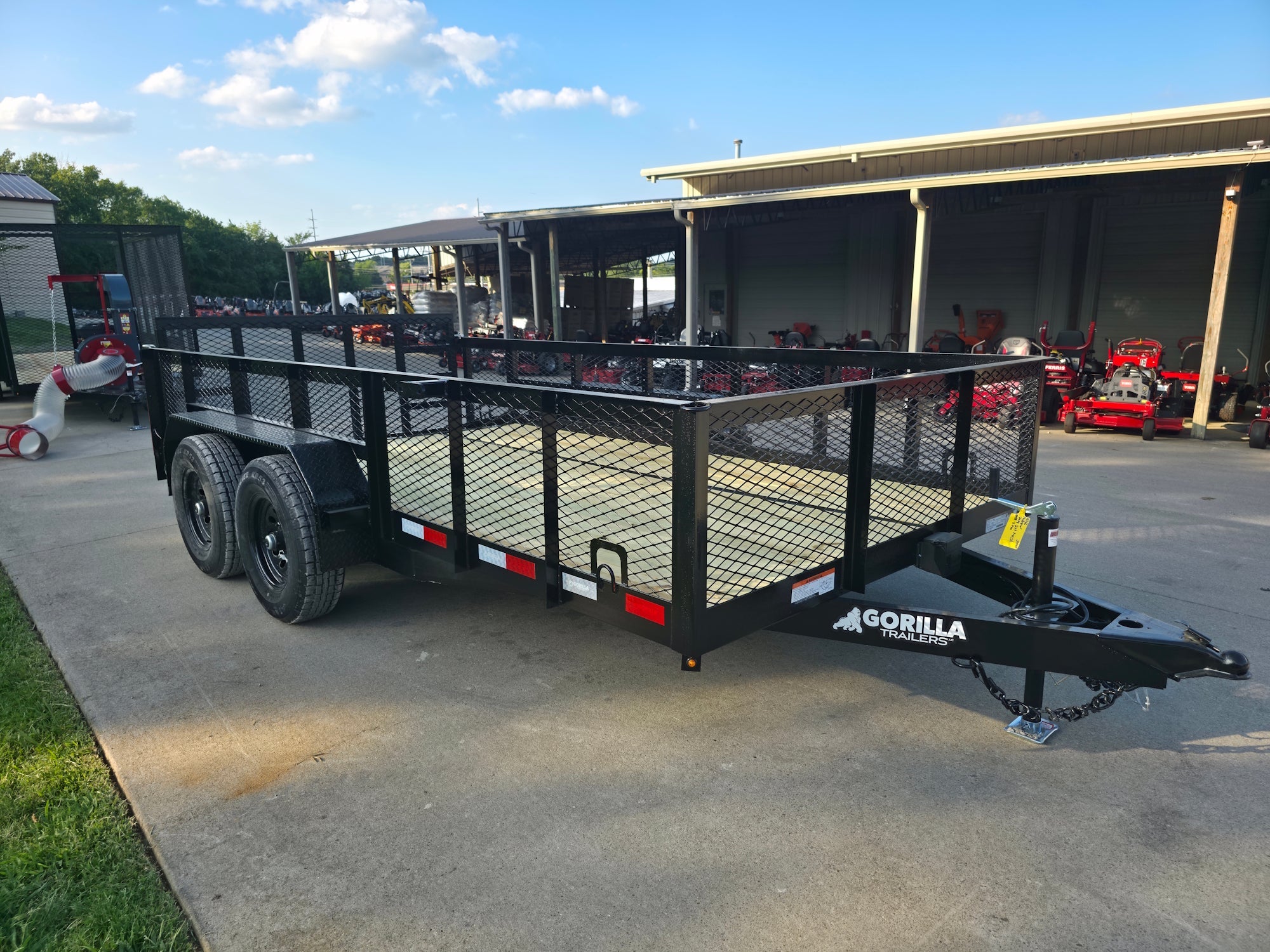 20250822_174159 7x14 Tandem Utility Trailer (2) 5200lb Axles w/ Rear Brakes 2FT Mesh Sides Dovetail - Image 1