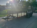 7x14 Tandem Utility Trailer (2) 5200lb Axles w/ Rear Brakes 2FT Mesh Sides Dovetail - Image 3