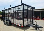 7x16 Debris Junk Trash Leaf Removal Trailer 6ft Mesh Sides and Ladder Racks 7k GVWR