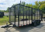 7x16 Debris Junk Trash Leaf Removal Trailer 6ft Mesh Sides and Ladder Racks 7k GVWR - Image 2