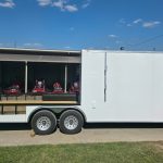 8.5x24 White Enclosed Hybrid with Side Ladder Racks (2) 7,000lb Axles 14K GVWR