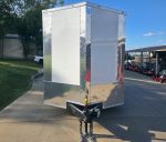 7x18 White Hybrid V Nose Trailer with 1' Mesh Siding (2) 5,200lb Axles - Image 2