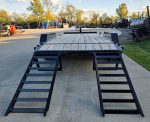 7' x 18' I-Beam Equipment Trailer (2) 7K Axles Stand-Up Ramps 14K GVWR - Image 11