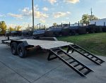 7' x 18' I-Beam Equipment Trailer (2) 7K Axles Stand-Up Ramps 14K GVWR - Image 13