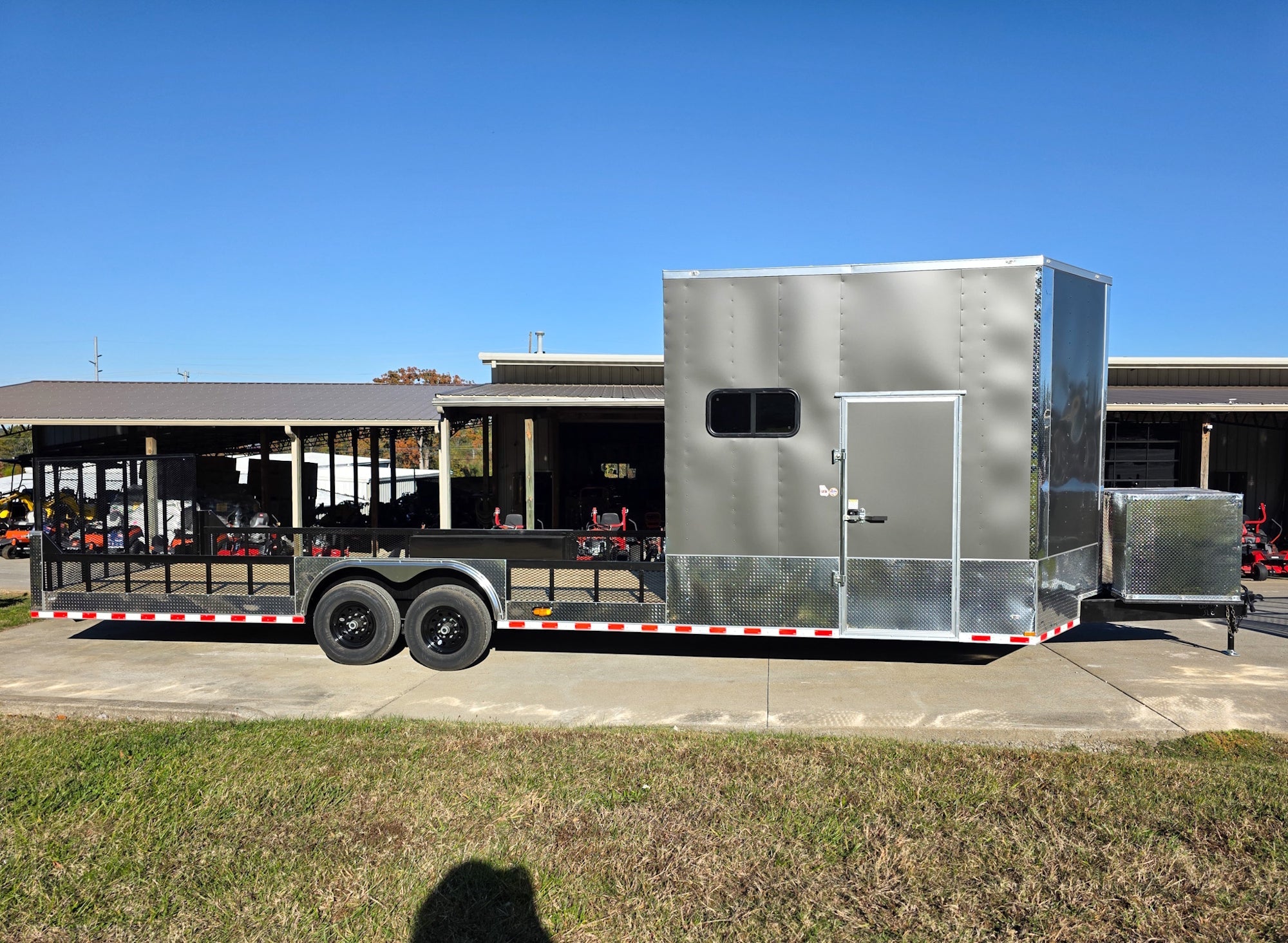 20251106_140955 8.5x30 Charcoal V-Nose Hybrid Enclosed open Trailer 9.5 Interior (2) 7000LB Axles 14K Gvwr - Image 1