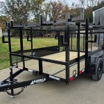 7x12 Straight Deck Utility Trailer 4ft Ladder Racks with 1.5 FT Mesh (2) 3500lb Axle