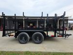 7x12 Straight Deck Utility Trailer 4ft Ladder Racks with 1.5 FT Mesh (2) 3500lb Axle - Image 5