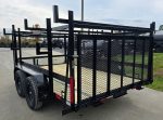 7x12 Straight Deck Utility Trailer 4ft Ladder Racks with 1.5 FT Mesh (2) 3500lb Axle - Image 7