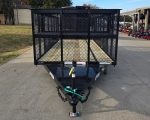 6.4x16 Utility Trailer Straight Deck 4ft Mesh Sides with Basket (2) 3,500lb Axles - Image 3
