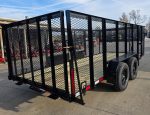 6.4x16 Utility Trailer Straight Deck 4ft Mesh Sides with Basket (2) 3,500lb Axles - Image 6