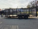 6.4x16 Utility Trailer Straight Deck 4ft Mesh Sides with Basket (2) 3,500lb Axles - Image 4