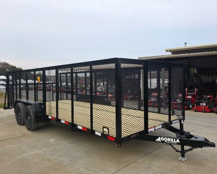7x20 Dovetail Utility Trailer 4ft Mesh Sides (2) 3,500lb Axles
