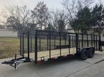 7x20 Dovetail Utility Trailer 4ft Mesh Sides (2) 3,500lb Axles - Image 2