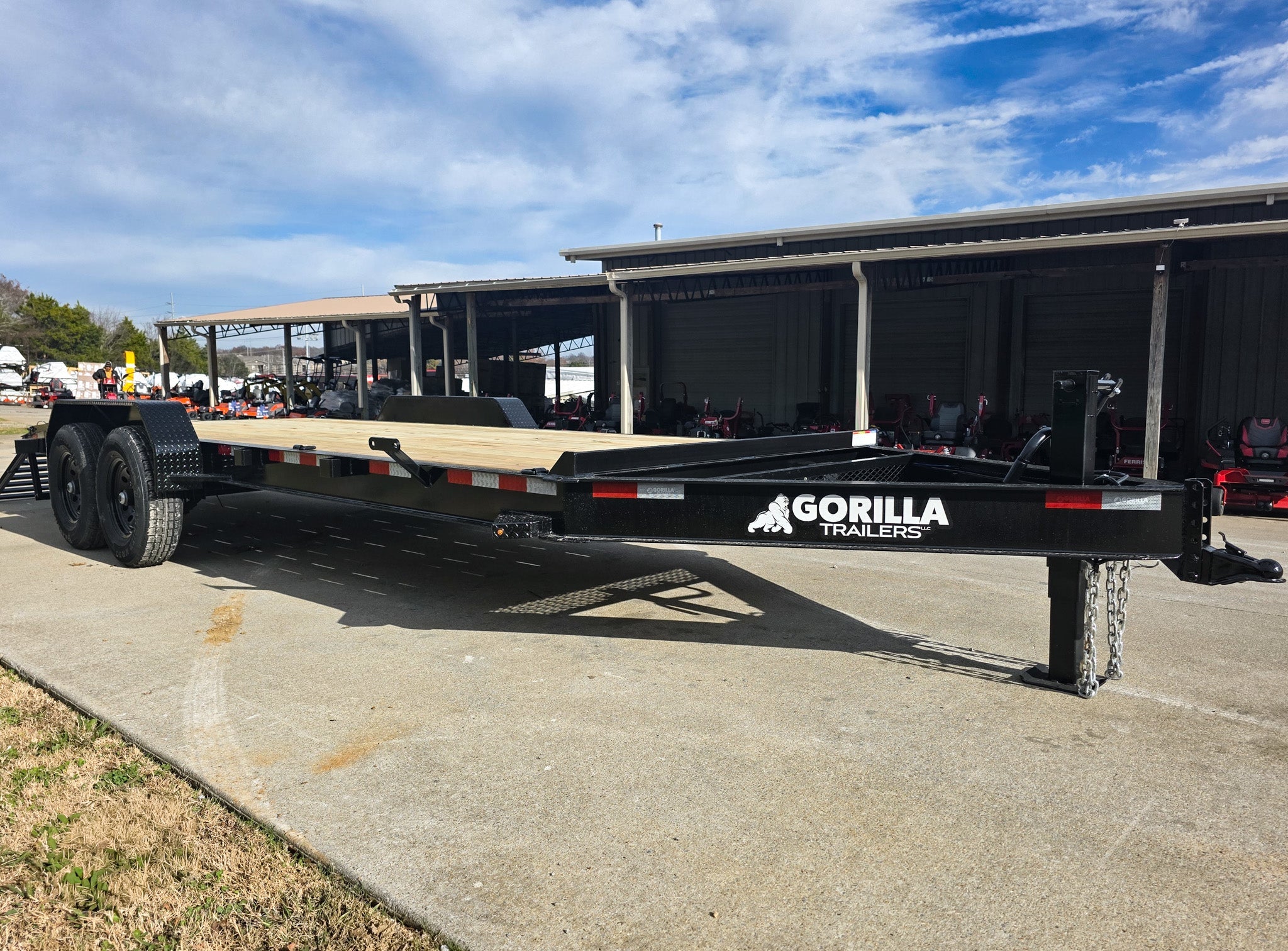 20251124_094241 7x20 Equipment Trailer 8" I-Beam (2) 7K Axles Standup Ramps 14K GVWR - Image 1